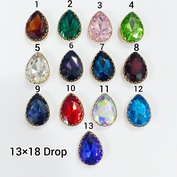 DROP STONES 13*18mm (12 PCS PACK)